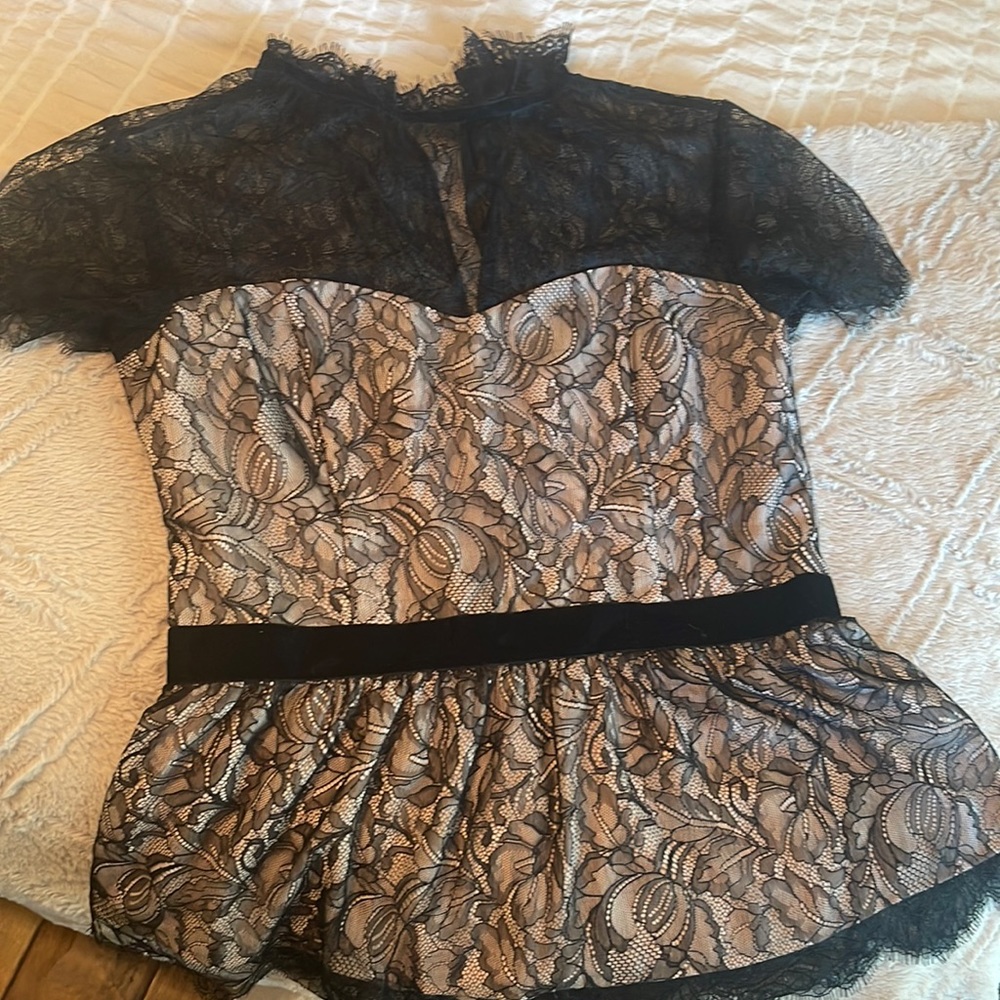 Lace Peplum Top